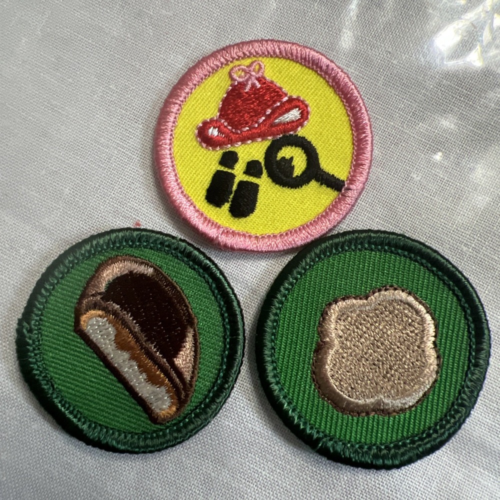 Vintage Girl Scout Badges Mystery Solved & Cookie SalesLot Of 3 New